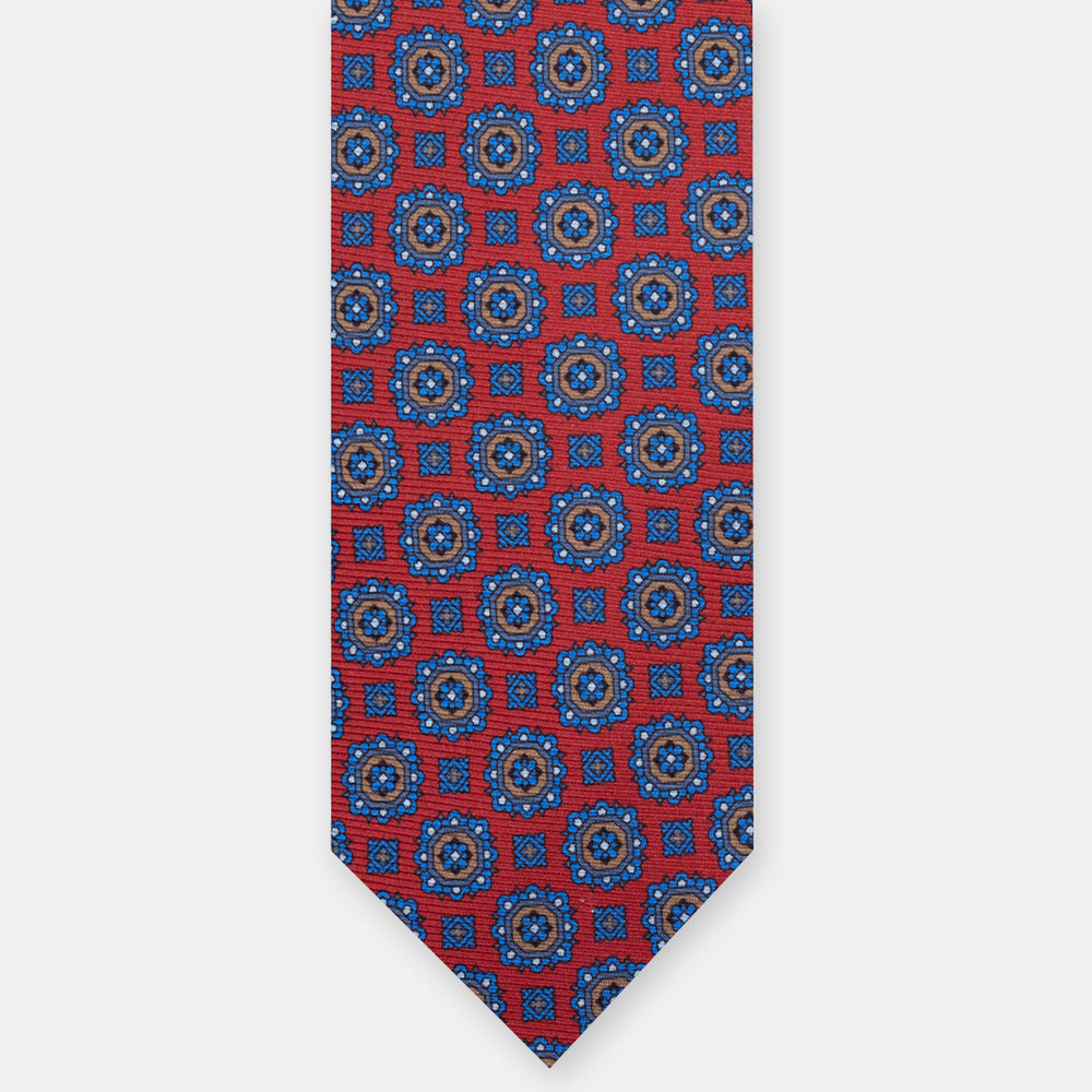 1999 Collection Heavy Silk Tie, Blue and Red JD04