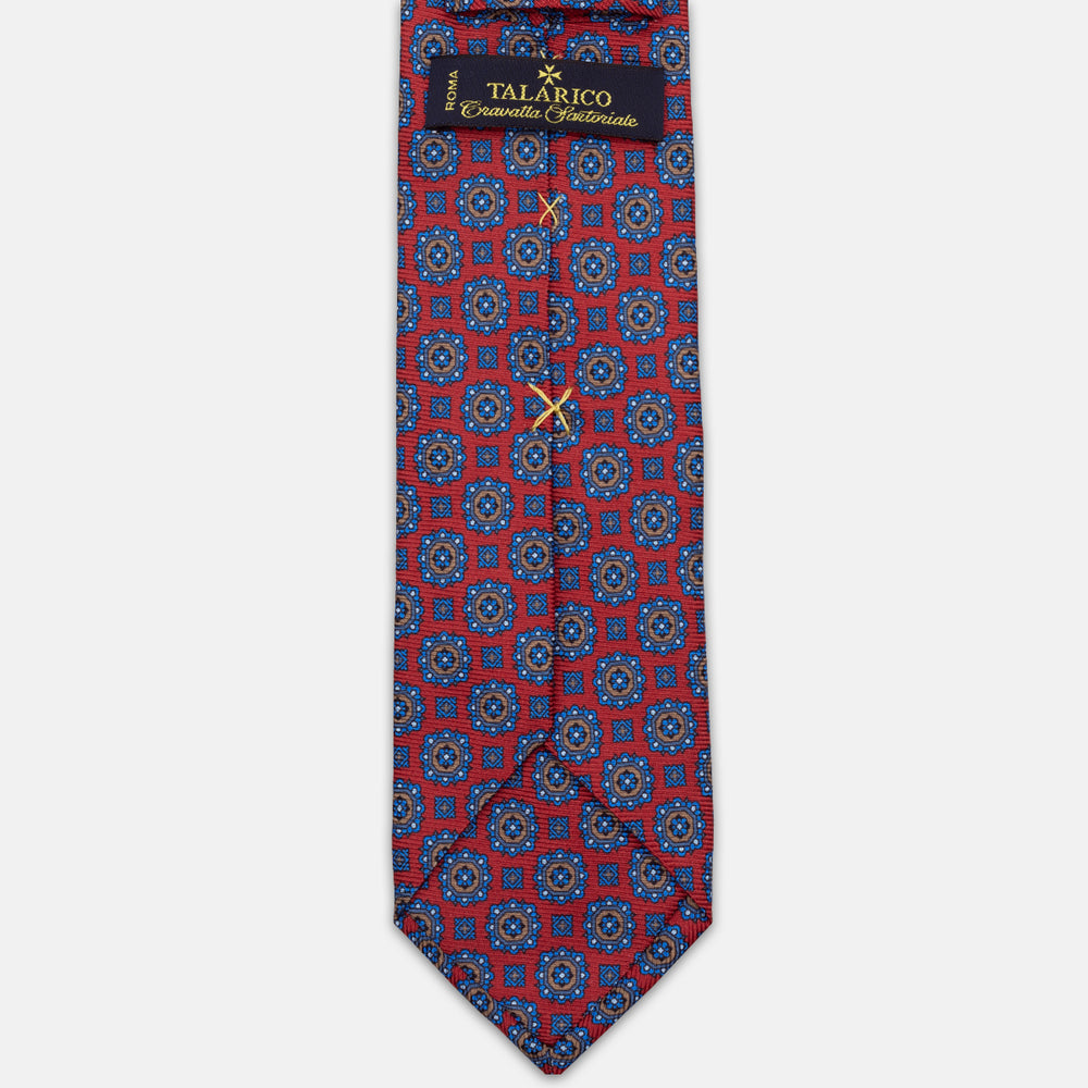1999 Collection Heavy Silk Tie, Blue and Red JD04