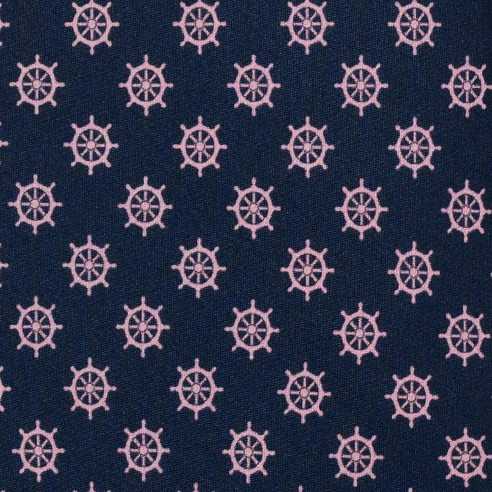 Cravatta 3 Pieghe in Raso Satin Fantasia Timoni, Blu Rosa - JA241006