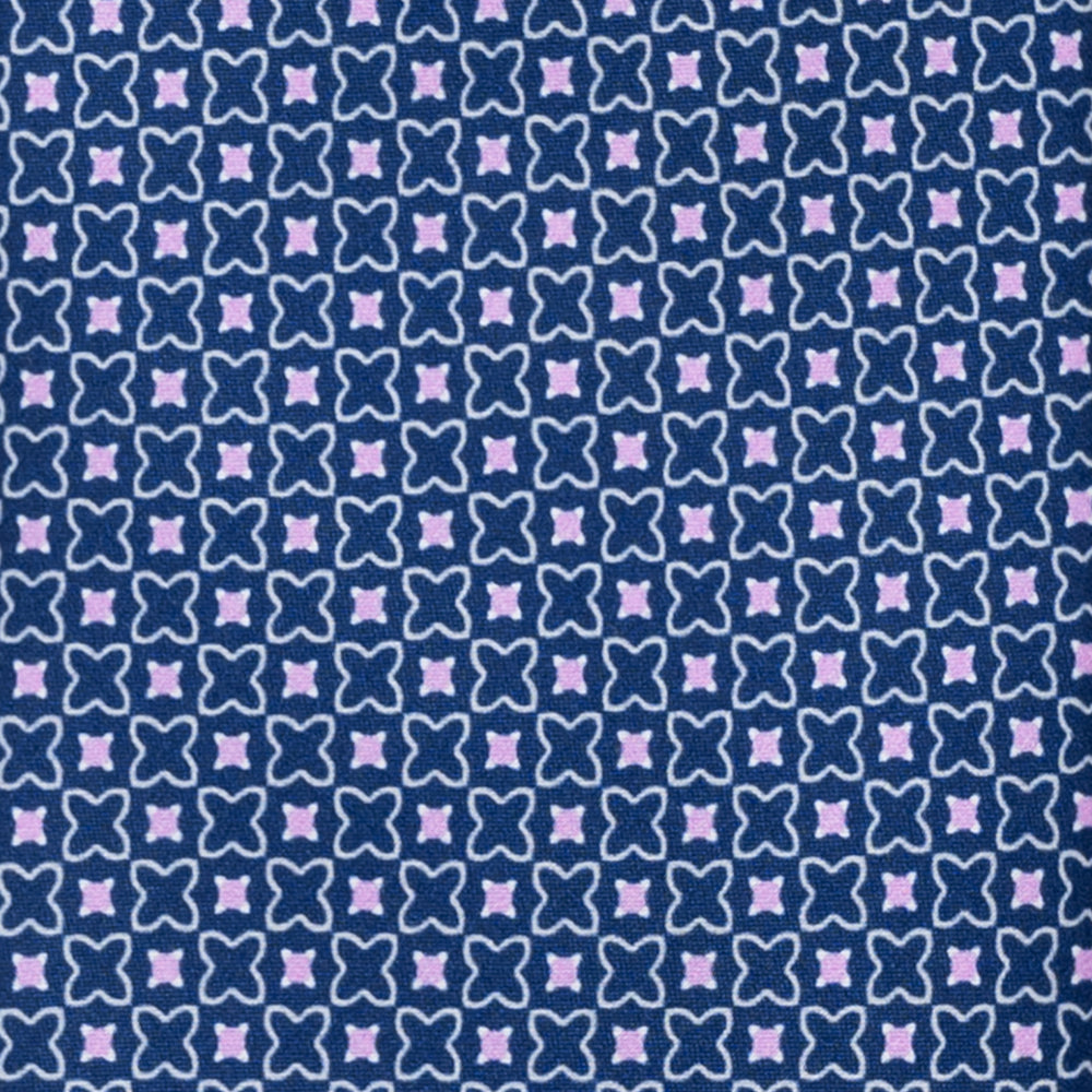 CRAVATTA 3 PIEGHE IN RASO SATIN FANTASIA, BLU - ROSA ,  JA251001-2