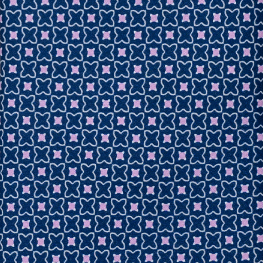 CRAVATTA 3 PIEGHE IN RASO SATIN FANTASIA GEOMETRICA ALL-OVER, BLU ROSA, JA251001_2T