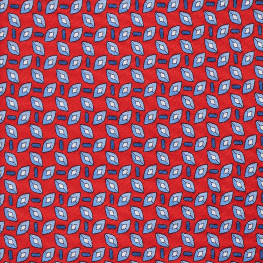 CRAVATTA 3 PIEGHE IN RASO SATIN FANTASIA, ROSSO - AZZURRO - BLU,  JA251003-1