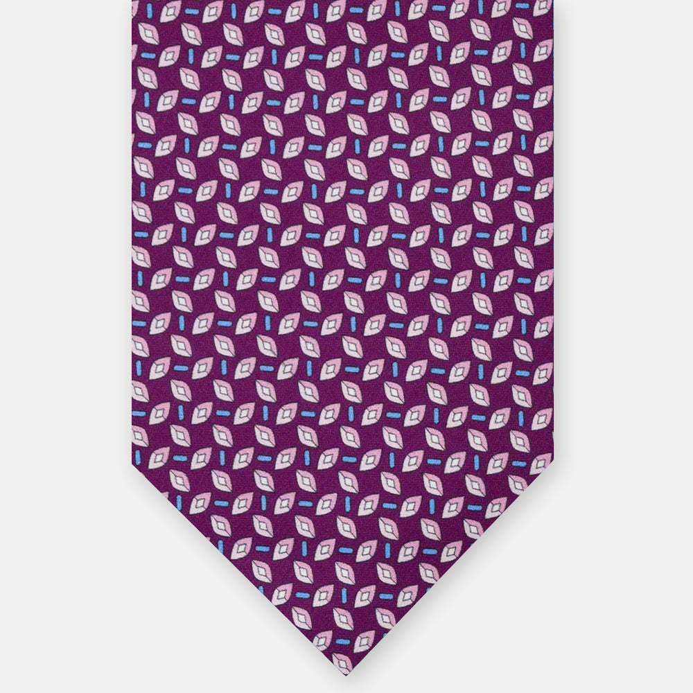 CRAVATTA 3 PIEGHE IN RASO SATIN FANTASIA, MAGENTA - ROSA,  JA251003-3