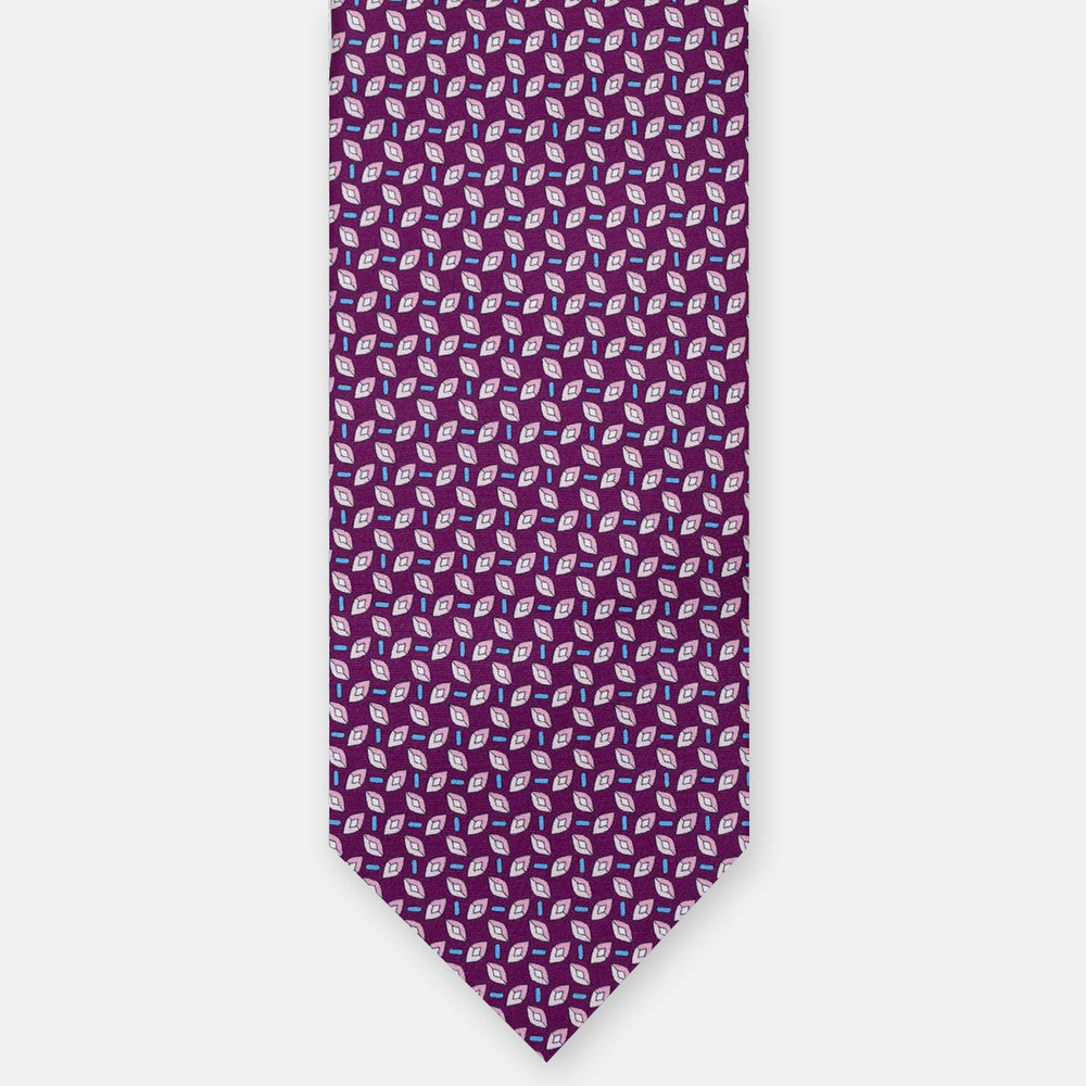 CRAVATTA 3 PIEGHE IN RASO SATIN FANTASIA, MAGENTA - ROSA,  JA251003-3