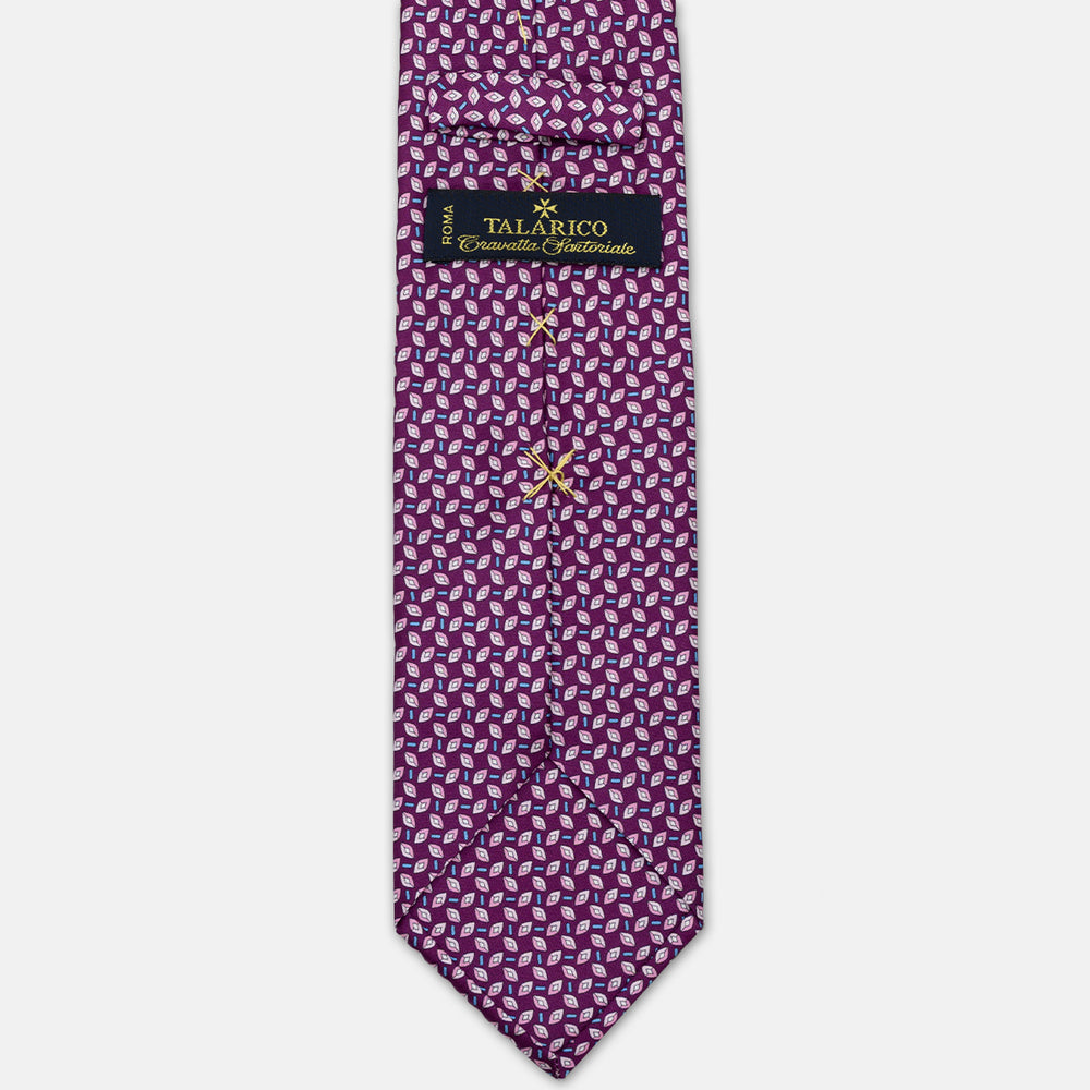 CRAVATTA 3 PIEGHE IN RASO SATIN FANTASIA, MAGENTA - ROSA,  JA251003-3
