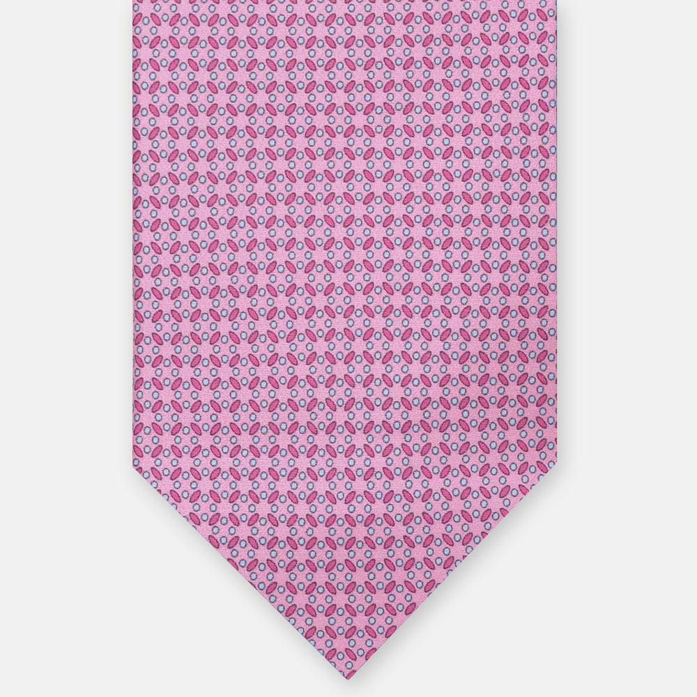 CRAVATTA 3 PIEGHE IN RASO SATIN FANTASIA, ROSA,  JA251004-1