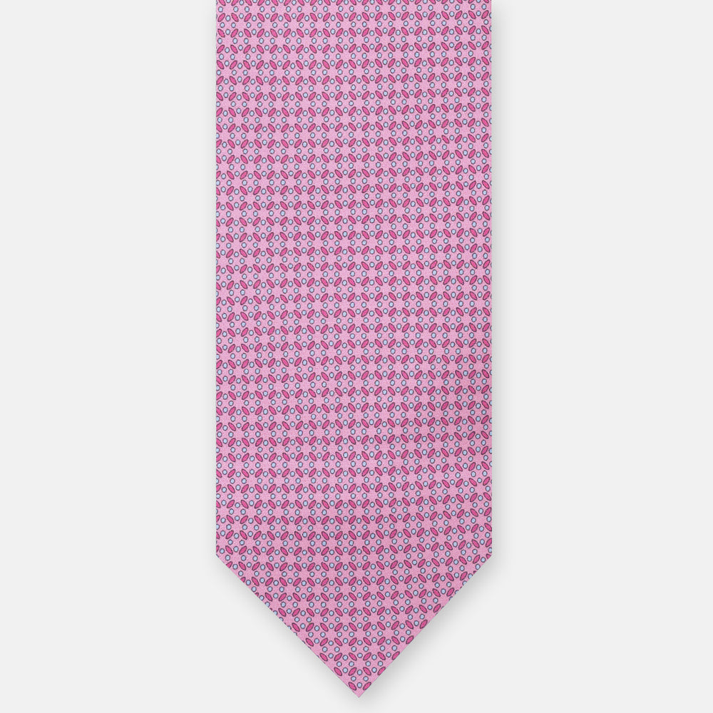 CRAVATTA 3 PIEGHE IN RASO SATIN FANTASIA, ROSA,  JA251004-1