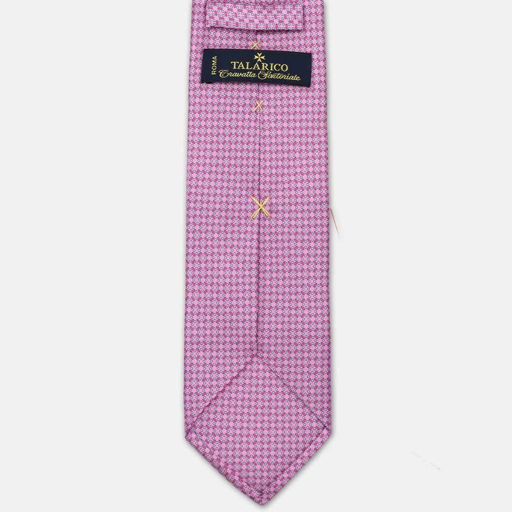 CRAVATTA 3 PIEGHE IN RASO SATIN FANTASIA, ROSA,  JA251004-1