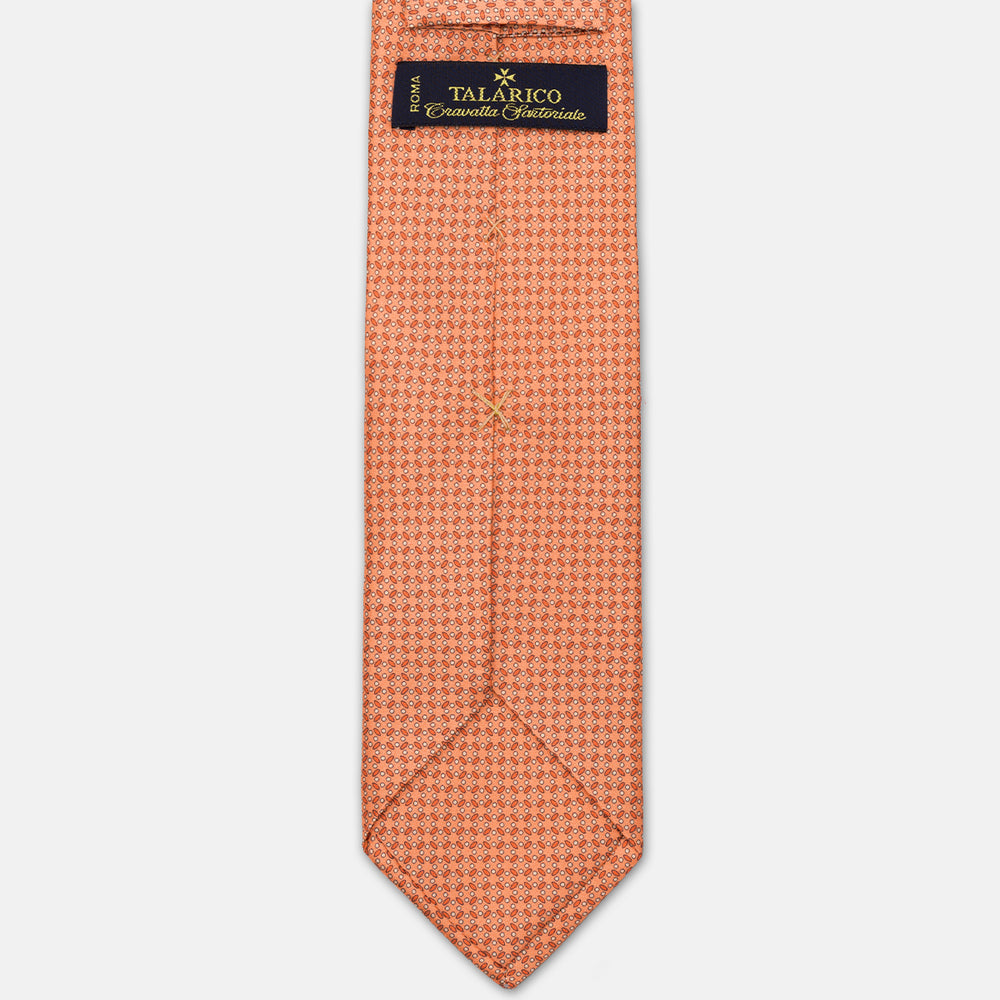 CRAVATTA 3 PIEGHE IN RASO SATIN FANTASIA, ARANCIO,  JA251004-3