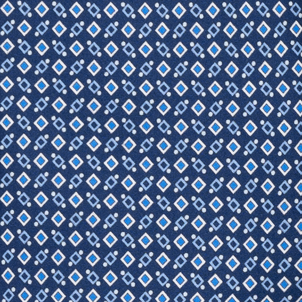 CRAVATTA 3 PIEGHE IN RASO SATIN FANTASIA, BLU,  JA251005-1