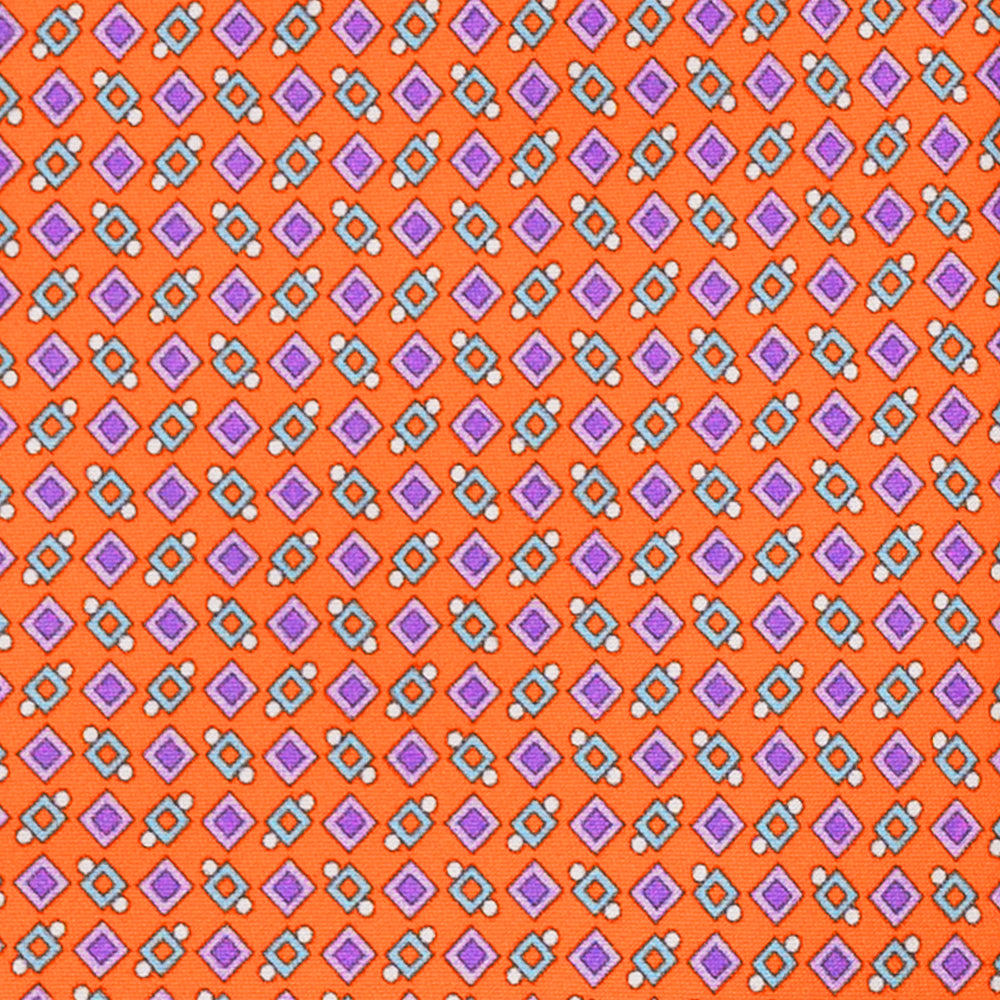 CRAVATTA 3 PIEGHE IN RASO SATIN FANTASIA, ARANCIO -VIOLA -ROSA ,  JA251005-4