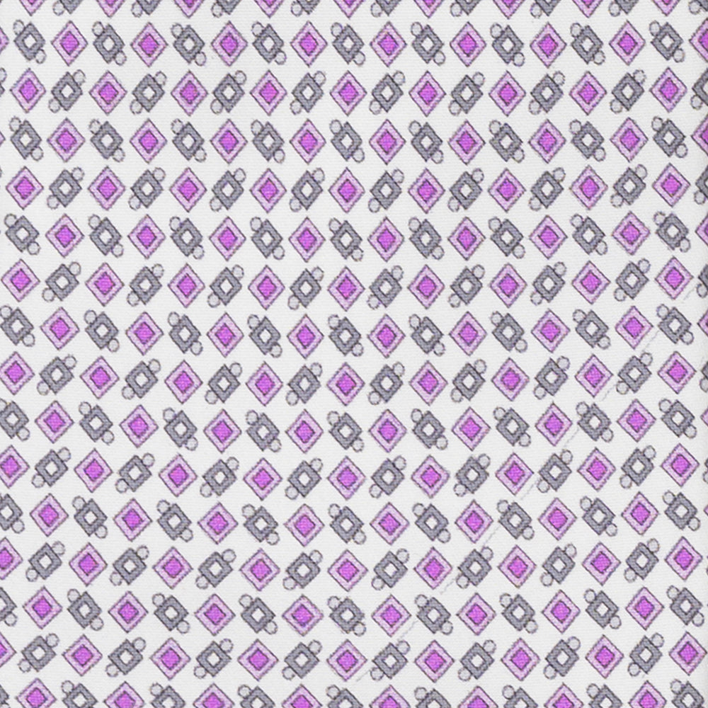 CRAVATTA 3 PIEGHE IN RASO SATIN FANTASIA, BIANCO - MAGENTA - GRIGIO,  JA251005-5