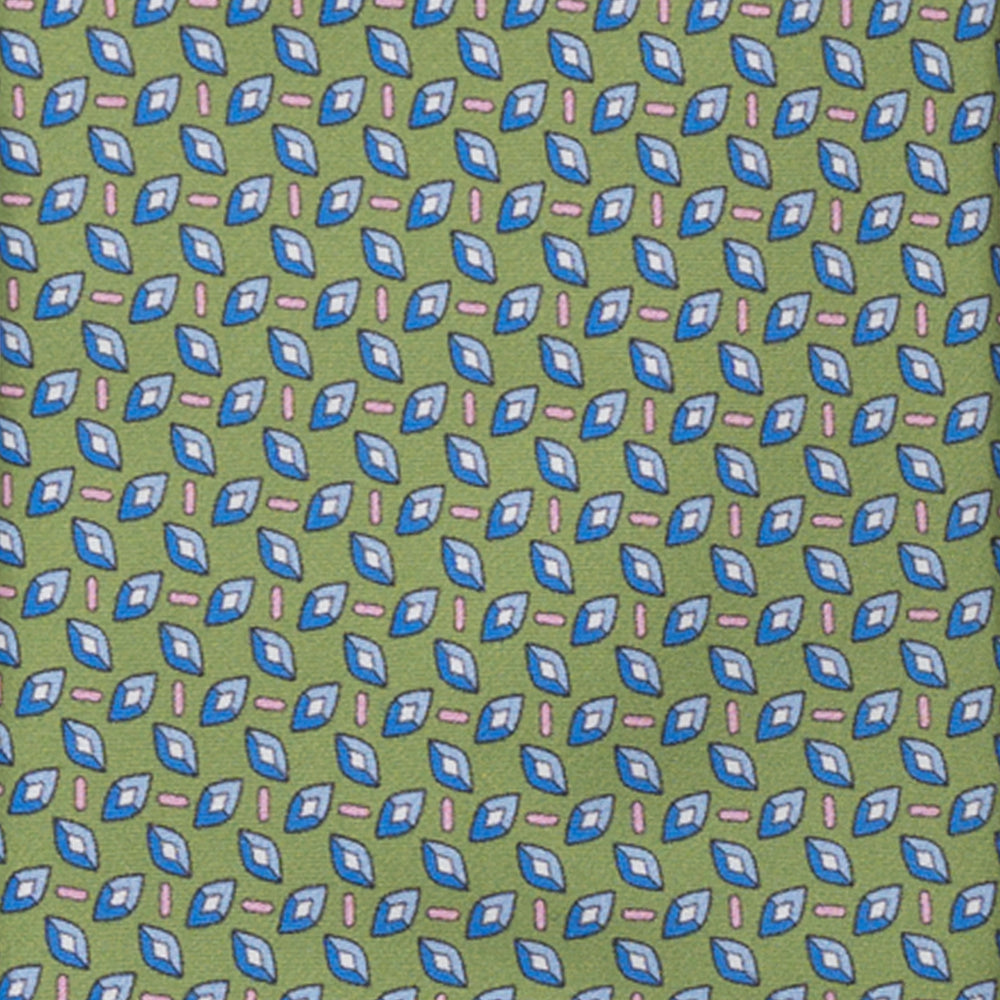 CRAVATTA 3 PIEGHE IN RASO SATIN FANTASIA FLOREALE, VERDE, JA251003_2 T