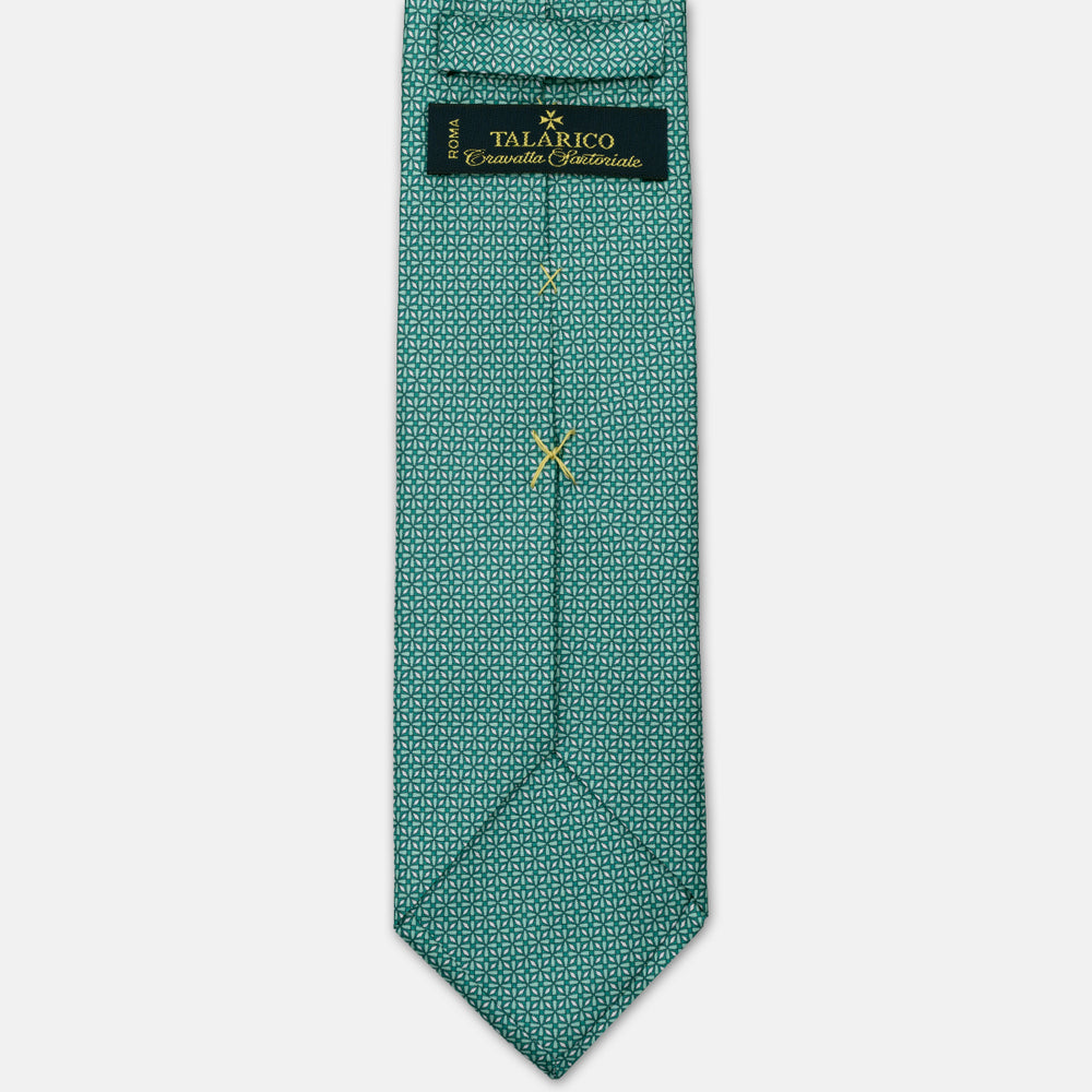 CRAVATTA 3 PIEGHE IN RASO SATIN FANTASIA, VERDE,  JA251007