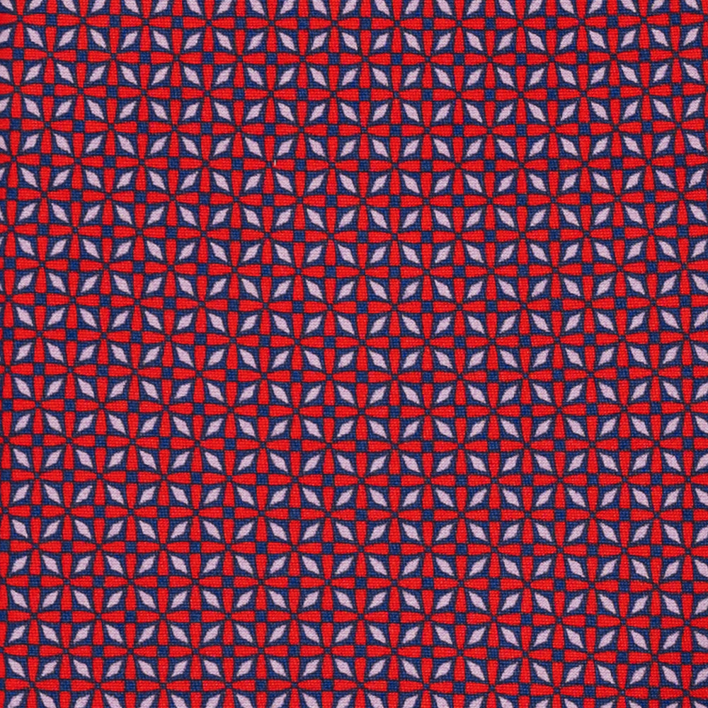 CRAVATTA 3 PIEGHE IN RASO SATIN FANTASIA, ROSSO - BLU,  JA251007-2