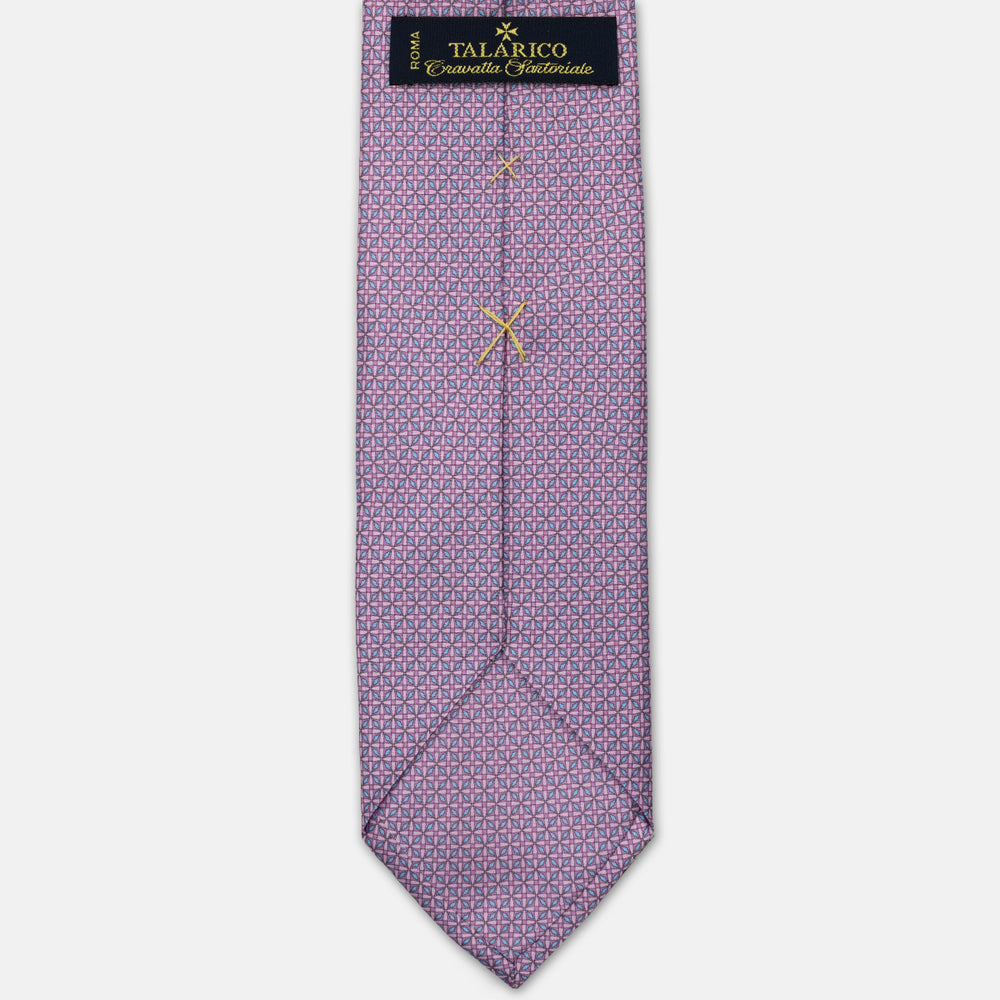 CRAVATTA 3 PIEGHE IN RASO SATIN FANTASIA, ROSA - MAGENTA - AZZURRO,  JA251007-3
