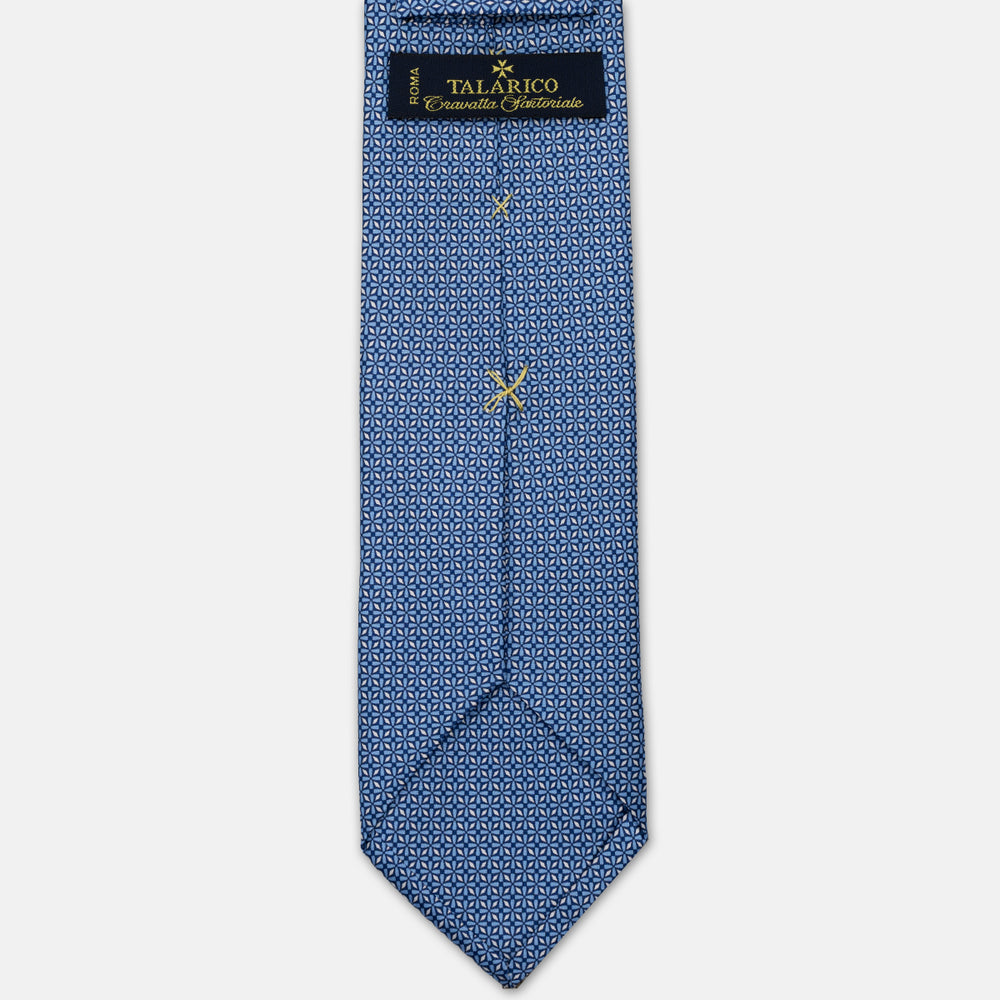 CRAVATTA 3 PIEGHE IN RASO SATIN FANTASIA,  BLU - AZZURRO,  JA251007-4