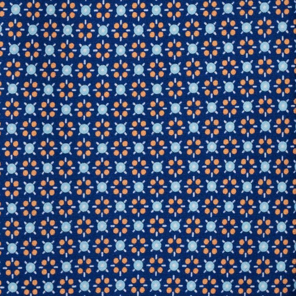 CRAVATTA 3 PIEGHE IN RASO SATIN FANTASIA, BLU - AZZURRO - ARANCIO,  JA251008-2