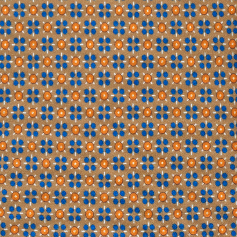 CRAVATTA 3 PIEGHE IN RASO SATIN FANTASIA, CAMMELLO - BLU - ARANCIONE,  JA251008-9