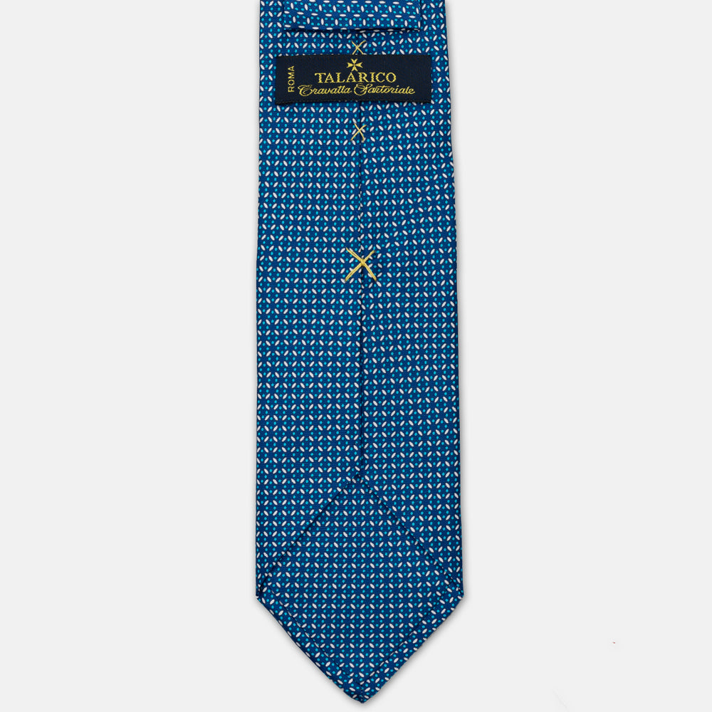 CRAVATTA 3 PIEGHE IN RASO SATIN FANTASIA LIBERTY, BLU, JA251004-2 T