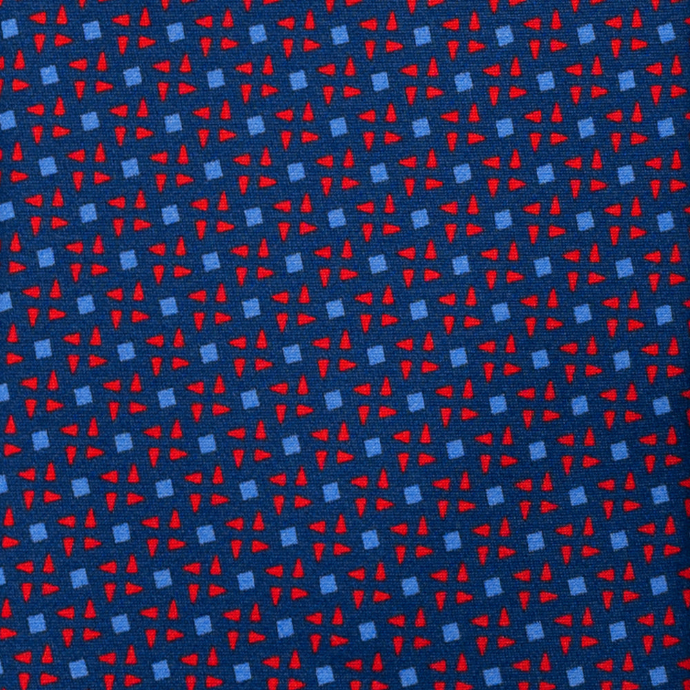 CRAVATTA 3 PIEGHE IN RASO SATIN FANTASIA, BLU NAVY - AZZURRO - ROSSO,  JA251011
