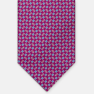 CRAVATTA 3 PIEGHE IN RASO SATIN MICROFANTASIA GEOMETRICA, MAGENTA, JA251005_3 T