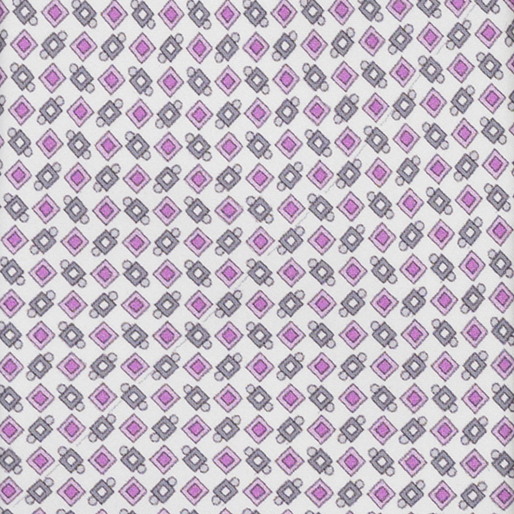 CRAVATTA 3 PIEGHE IN RASO SATIN MICROFANTASIA GEOMETRICA, BIANCO, JA251005_5 T
