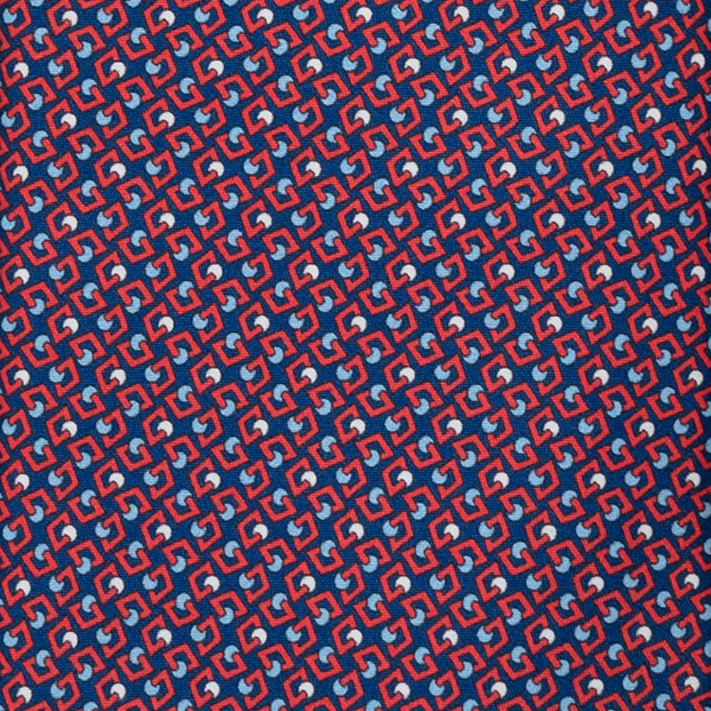 CRAVATTA 3 PIEGHE IN RASO SATIN FANTASIA CONCATENATA, BLU ROSSO, JA251002_2 T