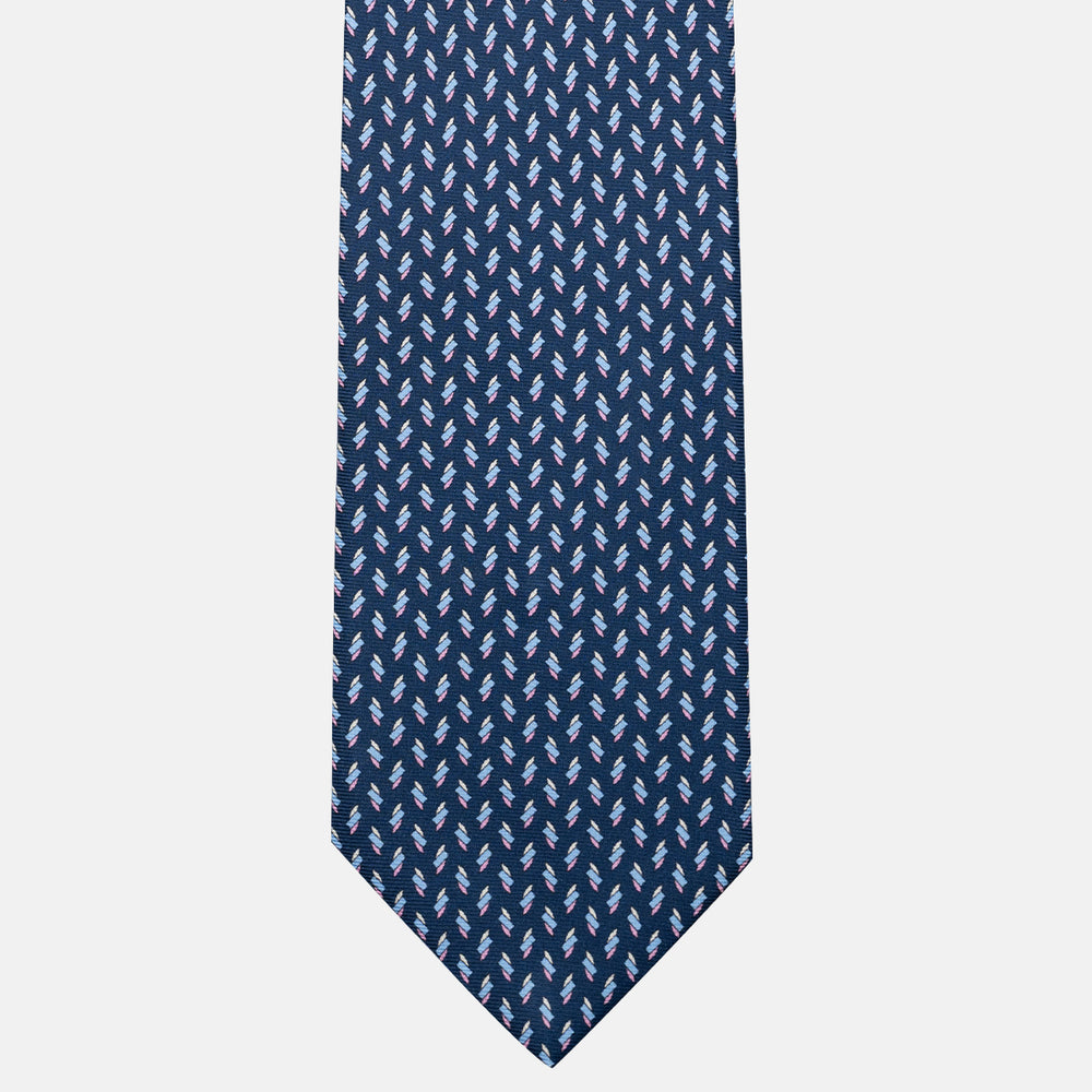 Cravatta 3 pieghe in Seta, Micro Fantasia, Blu Celeste - JC055938-11