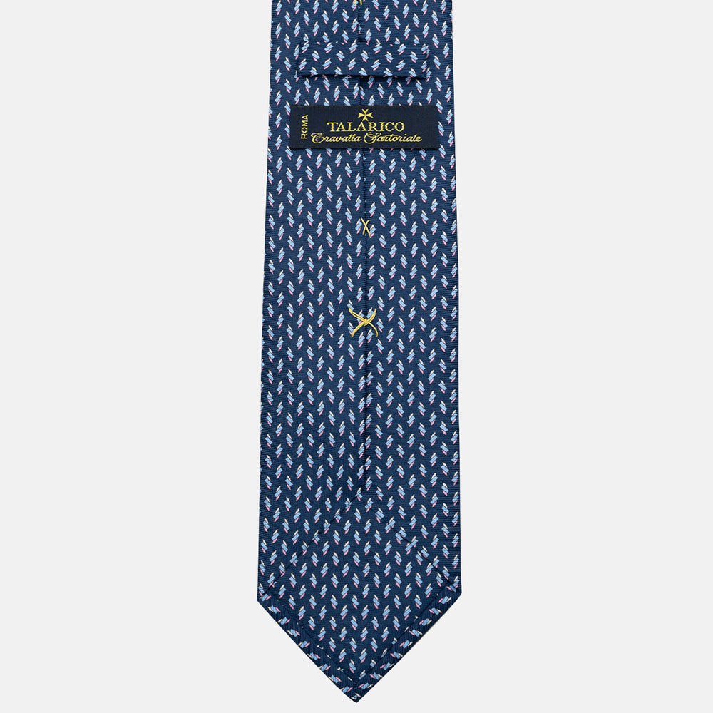 Cravatta 3 pieghe in Seta, Micro Fantasia, Blu Celeste - JC055938-11