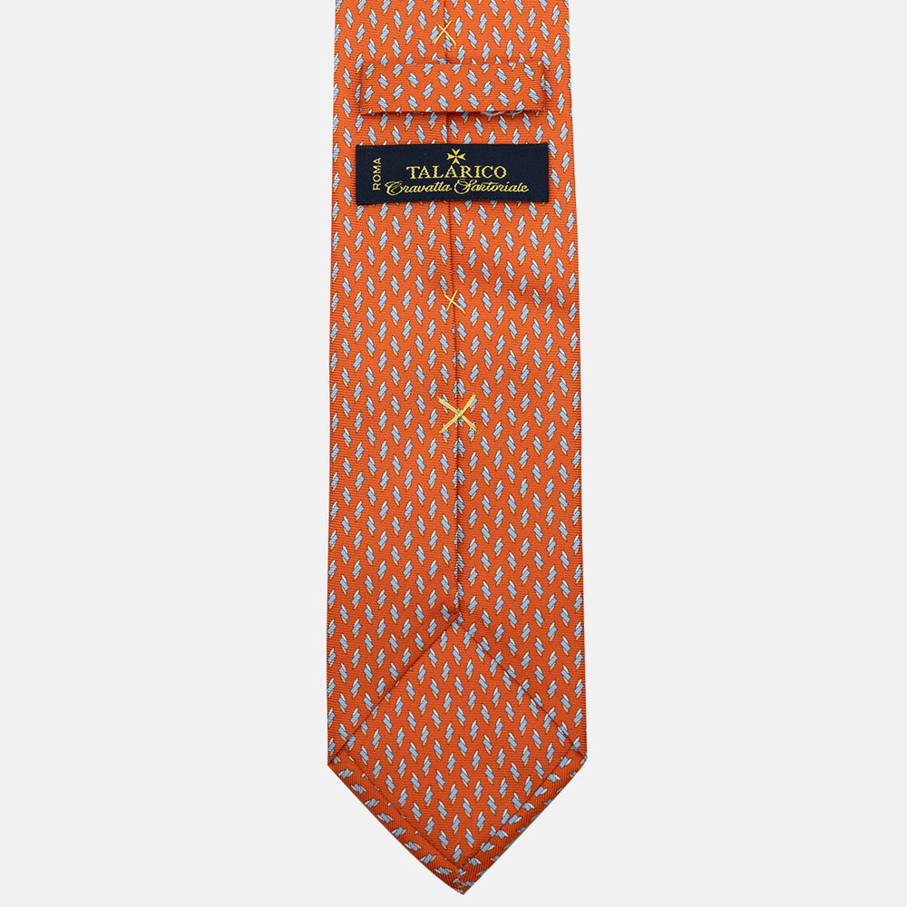 Cravatta 3 pieghe in Seta, Micro Fantasia, Arancione - JC055938-3