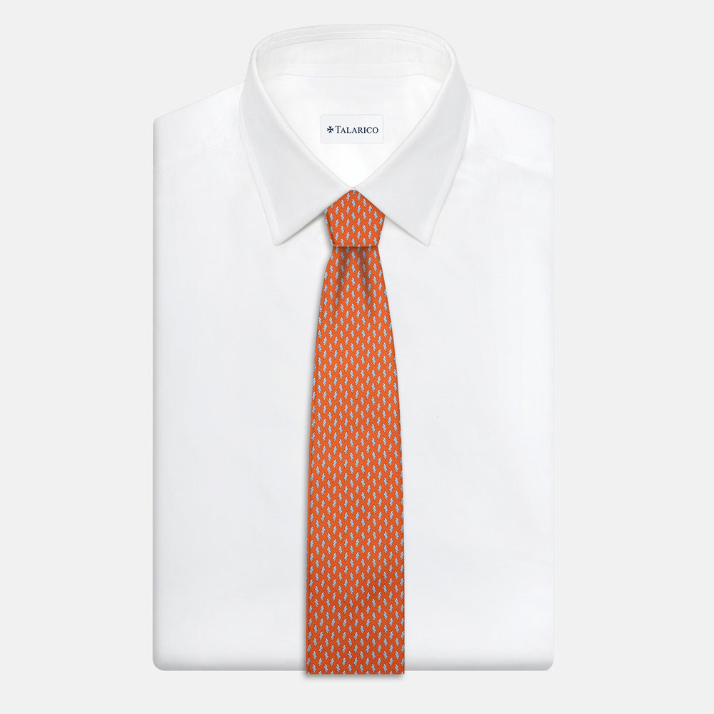 Cravatta 3 pieghe in Seta, Micro Fantasia, Arancione - JC055938-3