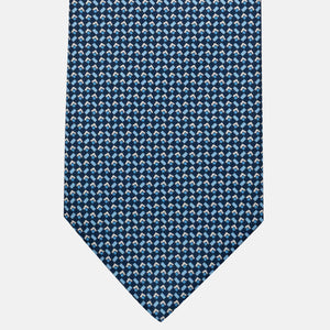 Cravatta 3 pieghe in Seta, Micro Fantasia, Blu Celeste - JC056124-9