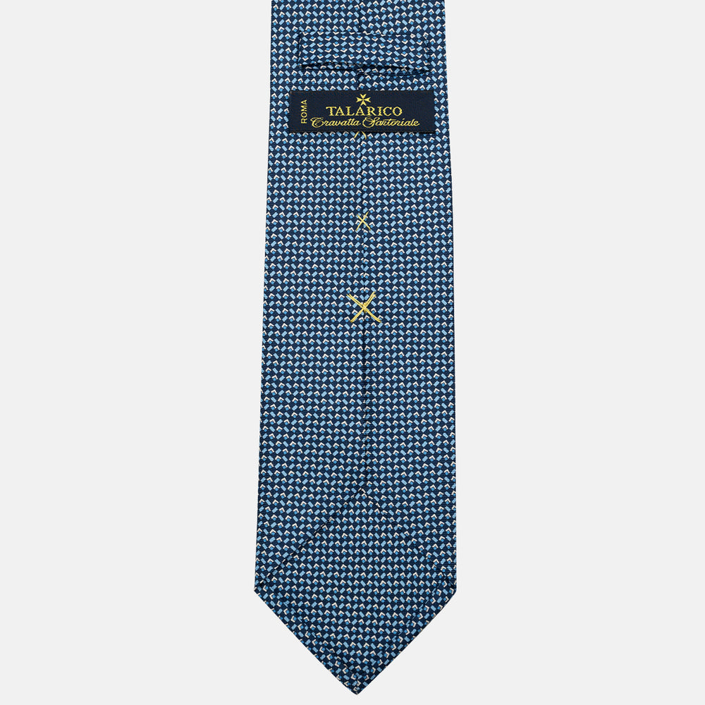 Cravatta 3 pieghe in Seta, Micro Fantasia, Blu Celeste - JC056124-9