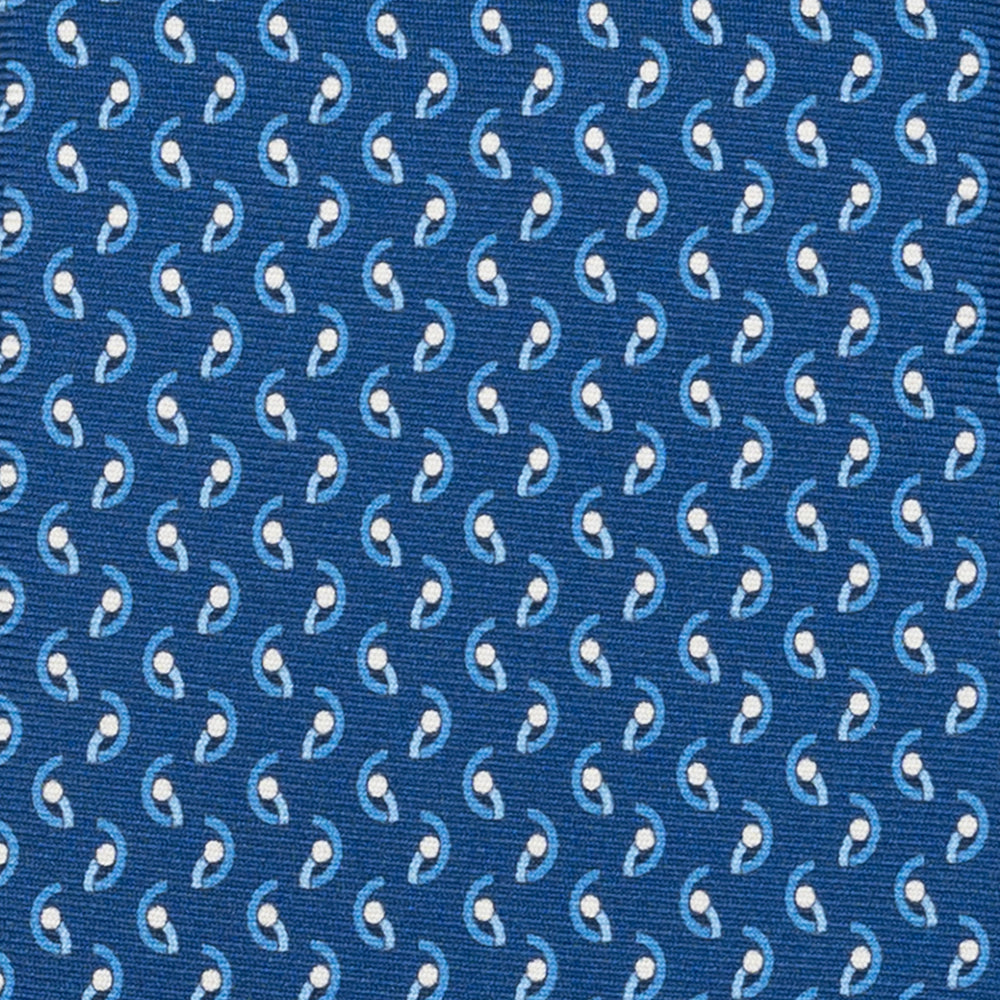 Cravatta 3 pieghe in Seta, Micro Fantasia, Azzurro - JC056131-8