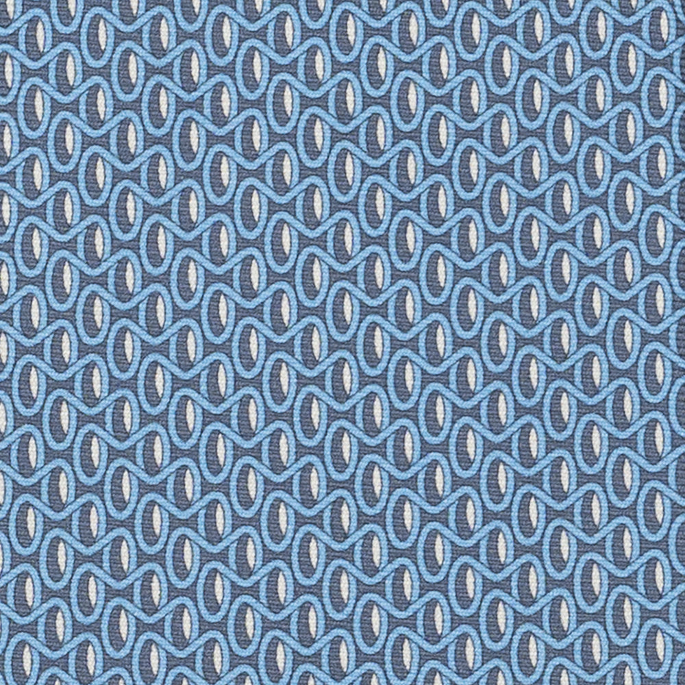 3-Fold Silk Tie, Geometric Pattern, Grey - JC056133-2