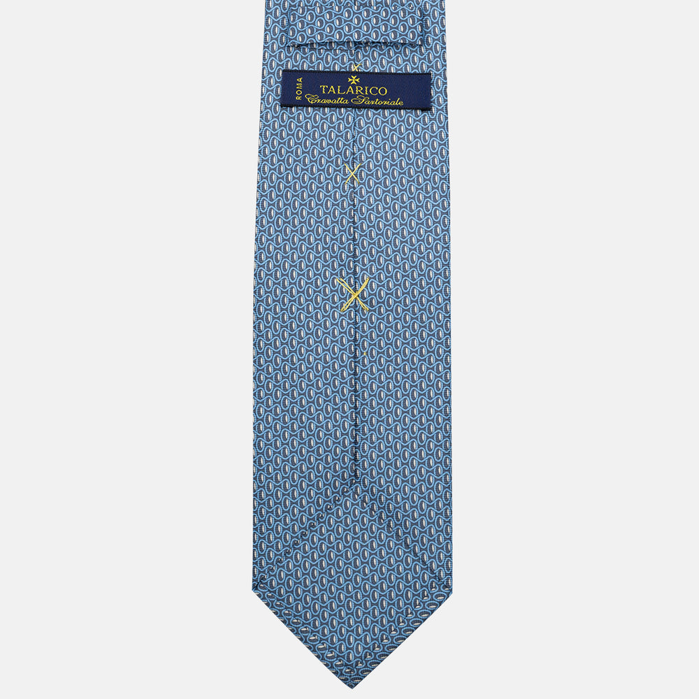 3-Fold Silk Tie, Geometric Pattern, Grey - JC056133-2