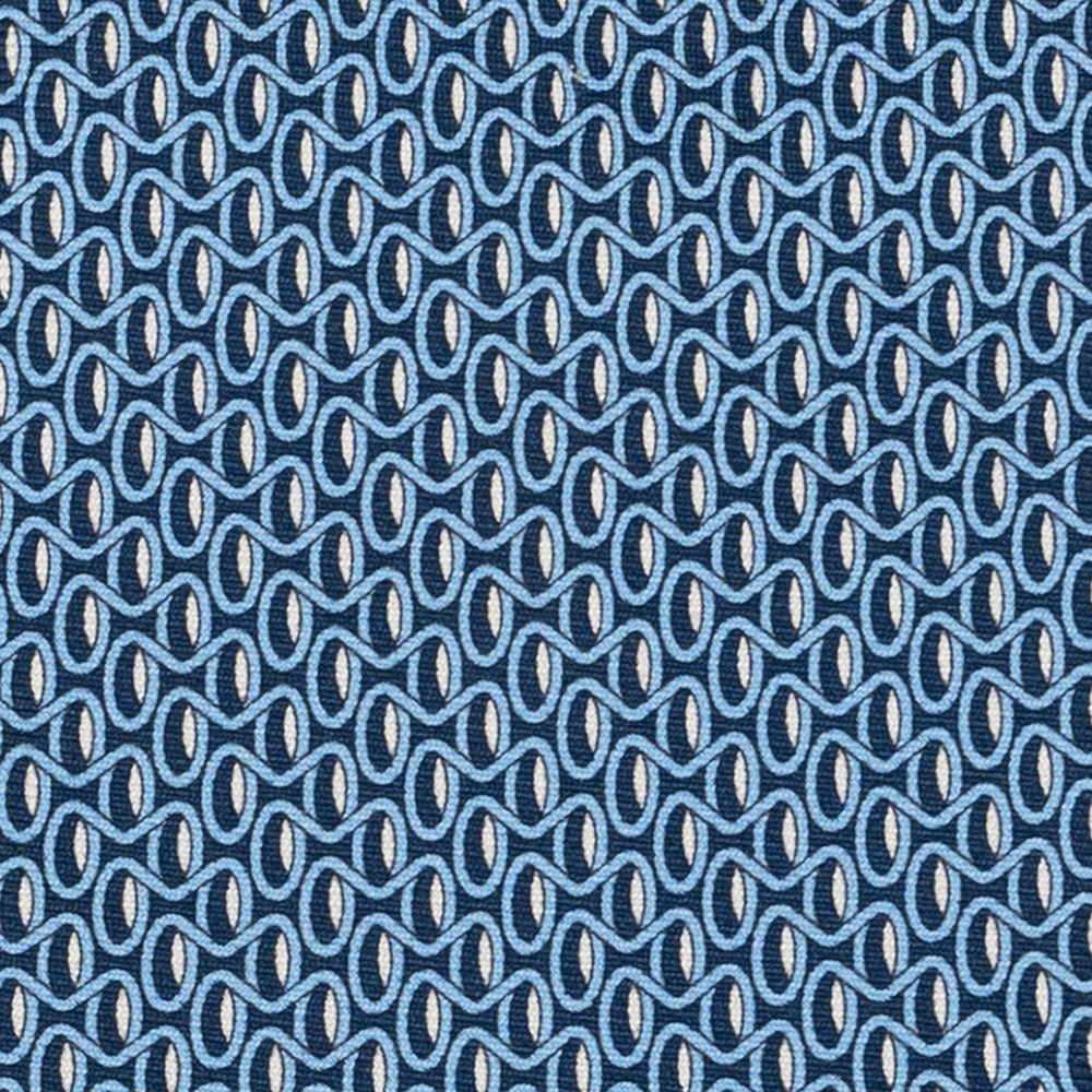 3-Fold Silk Tie, Geometric Pattern, Light Blue - JC056133-5