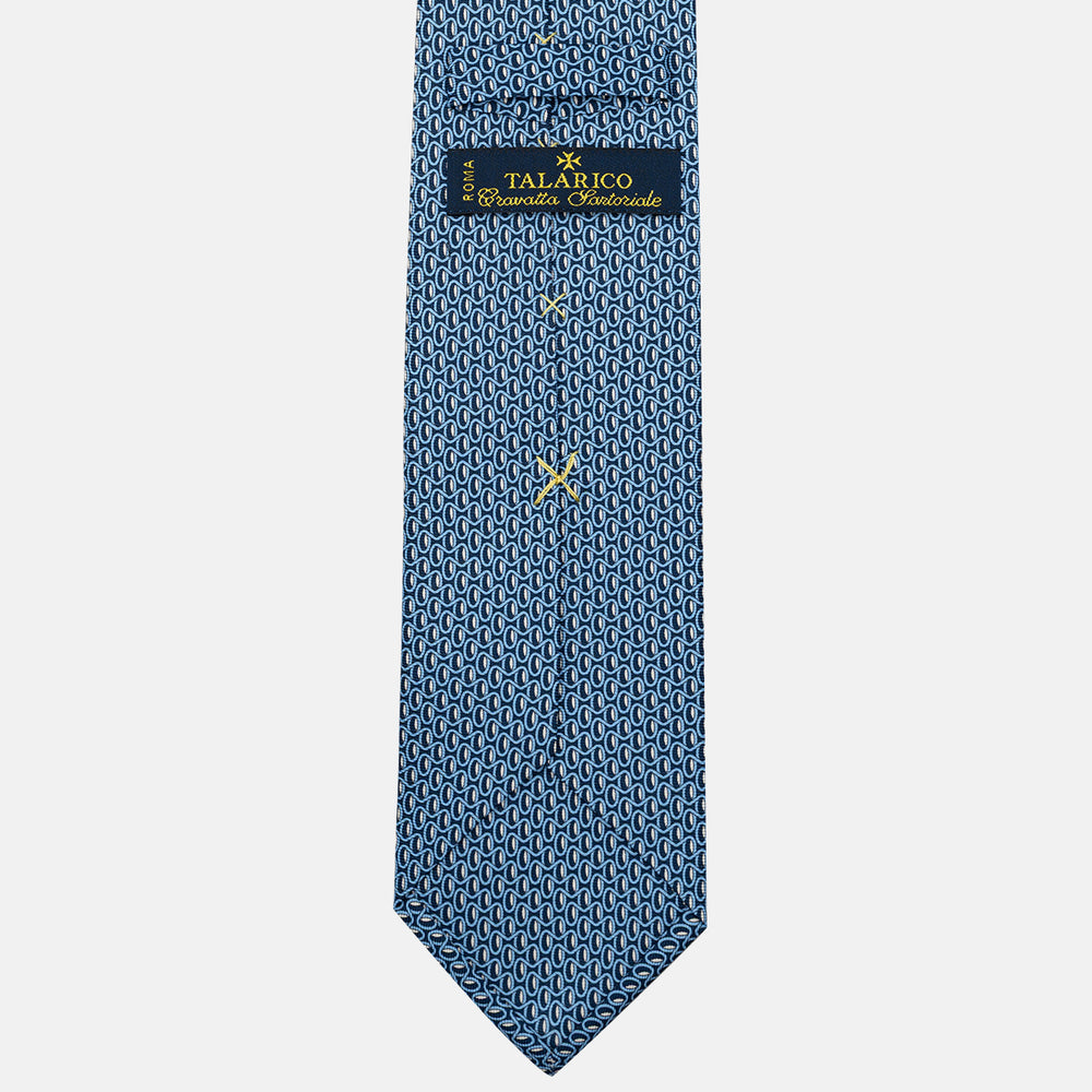 3-Fold Silk Tie, Geometric Pattern, Light Blue - JC056133-5