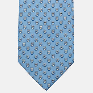 Cravatta 3 pieghe in Seta, Fantasia Gufetti, Celeste - JC056227-3