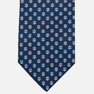 Cravatta 3 pieghe in Seta, Fantasia Gufetti, Blu - JC056227-7