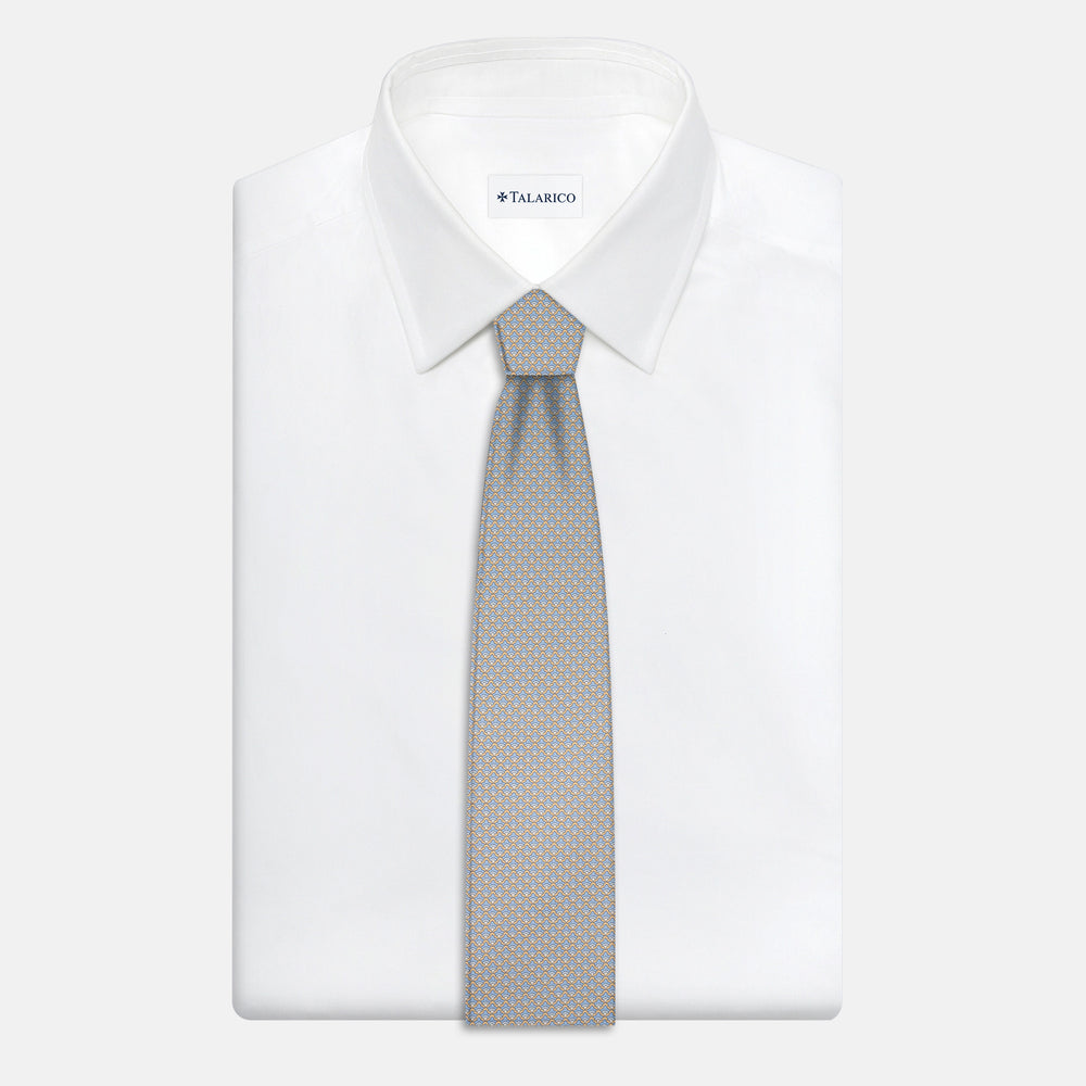 3-Fold Silk Tie, Micro Pattern, Yellow - JC056329-5