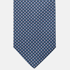 Cravatta 3 pieghe in Seta, Micro Fantasia, Blu Rosa - JC056329-9