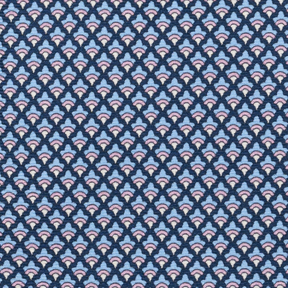 Cravatta 3 pieghe in Seta, Micro Fantasia, Blu Rosa - JC056329-9