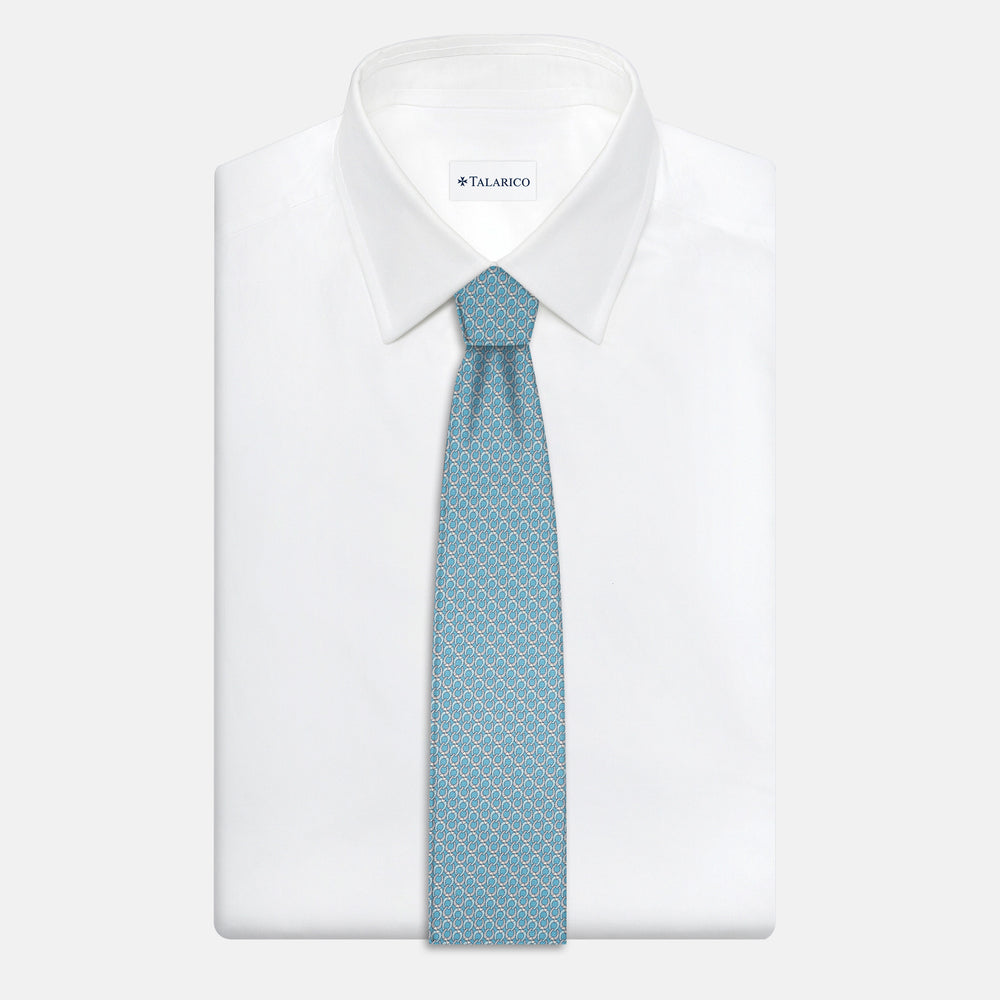 3-Fold Silk Tie, Horseshoe Pattern, Pool - JC056339-11