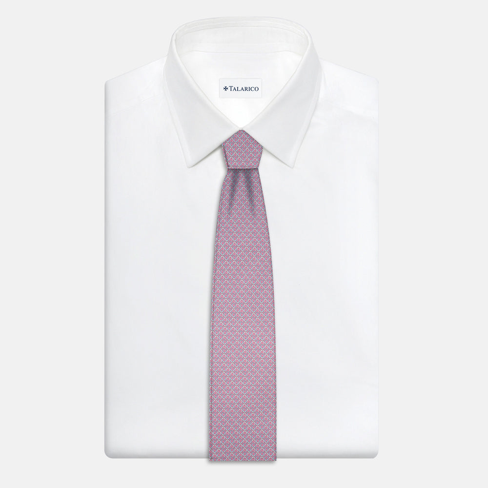 3-Fold Silk Tie, Horseshoe Pattern, Pink - JC056339-4