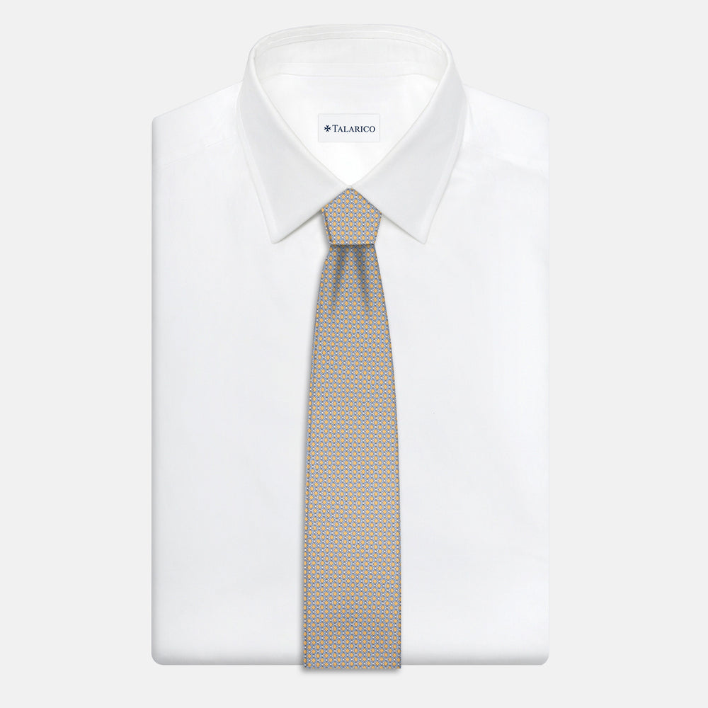 3-Fold Silk Tie, Geometric Pattern, Yellow - JC056340-5