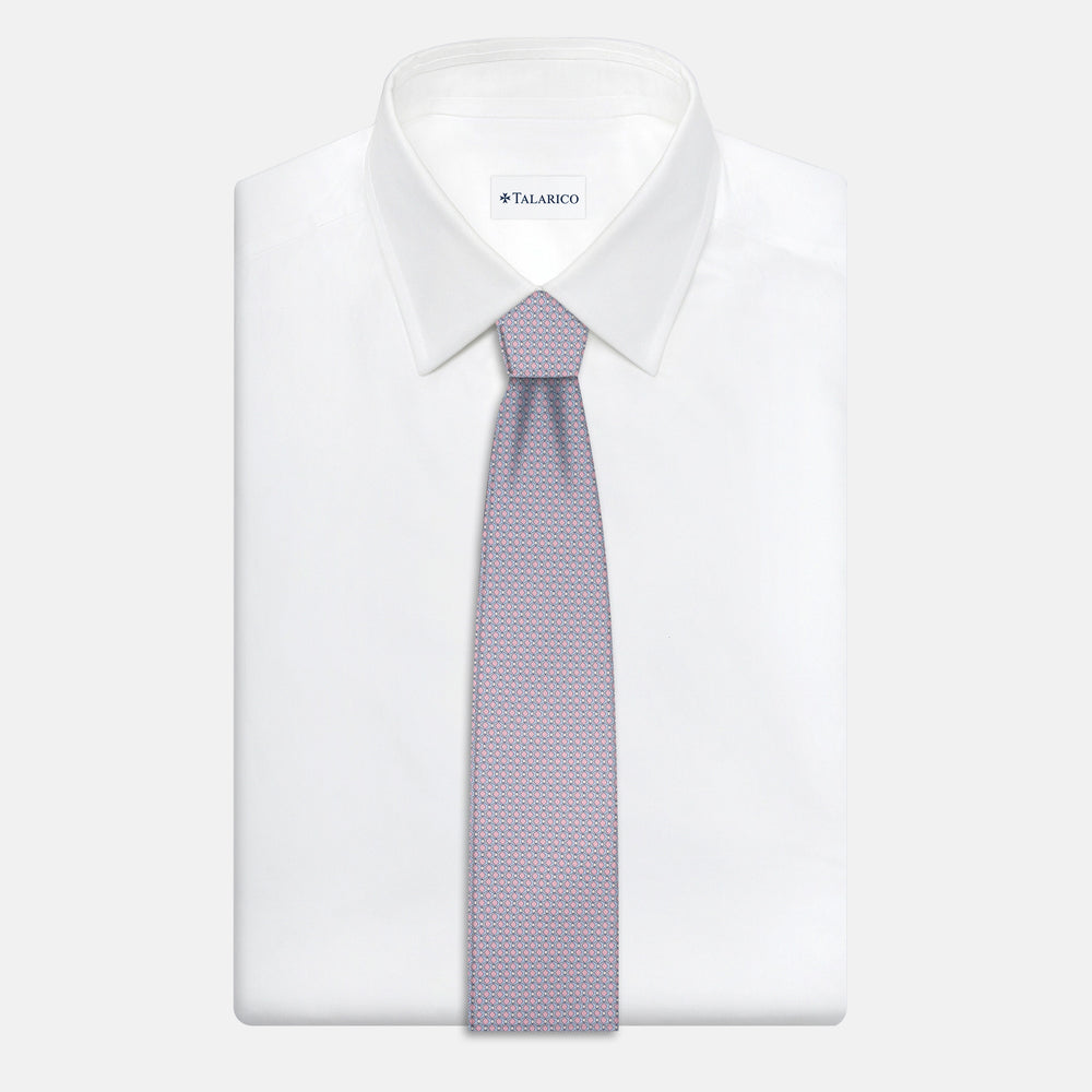 3-Fold Silk Tie, Geometric Pattern, Pink - JC056340-6