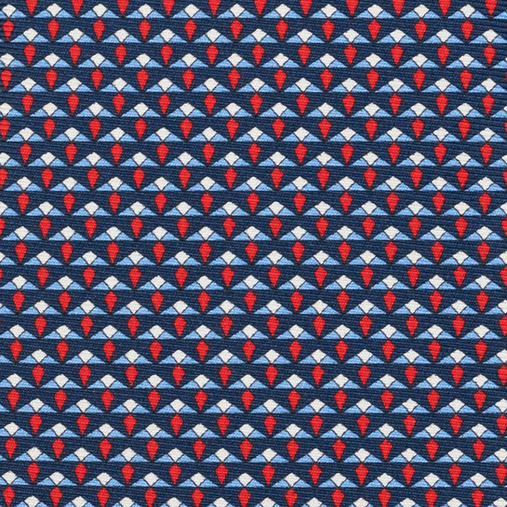 Cravatta 3 pieghe in Seta, Micro Fantasia, Blu Rosso - JC056665-1