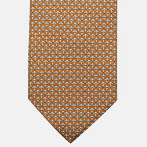 3-Fold Silk Tie, Micro Pattern, Yellow - JC056665-2